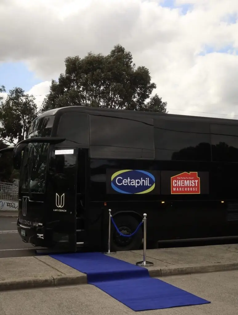 Luxcoach brand activations, AFL Grand final event with Cetaphil